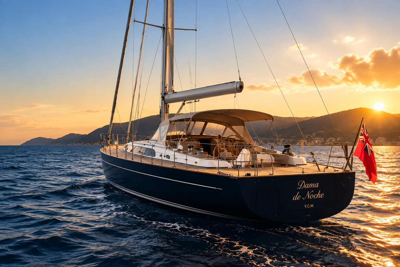 Dama de Noche, an Oyster 82 sailing yacht at sea